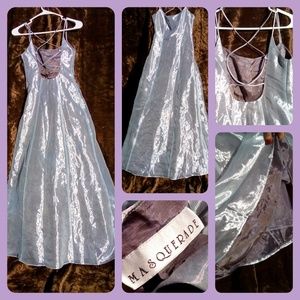 Beautiful spegetti strapped, silver prom dress